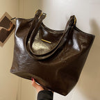 Stylish Soft Leather Large Capacity Tote Bag