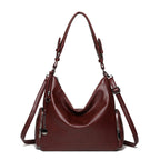 Versatile Soft Leather Tote Crossbody Shoulder Bag