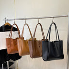 Elegant Faux Leather Large Capacity Tote Bag