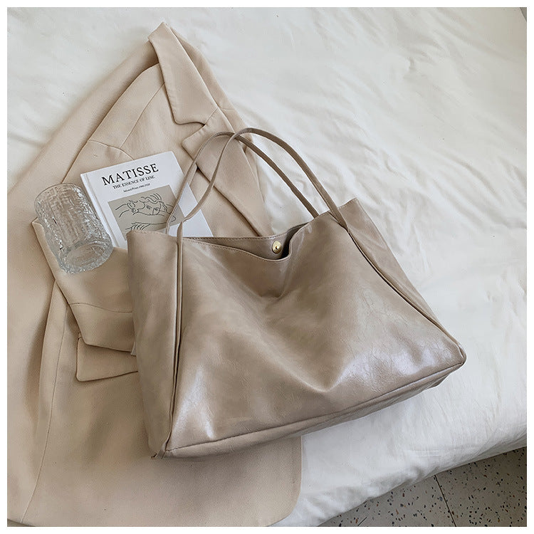 Soft Leather Large Capacity Shoulder Tote Bag