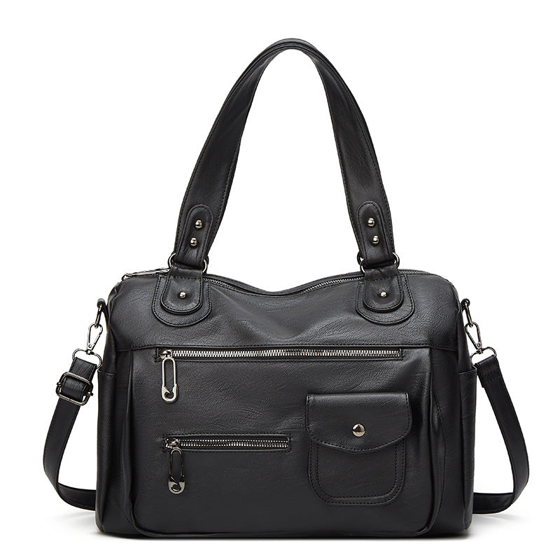 Women's Vintage Soft Leather Tote Handbag