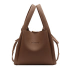 Soft Faux Leather Bucket Tote Bag