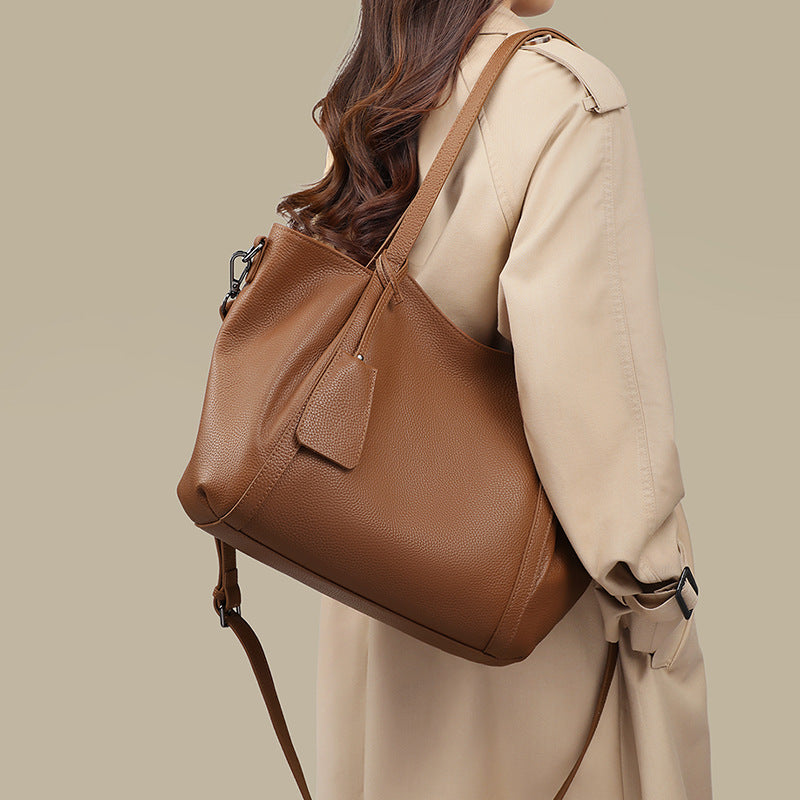 Genuine Leather Large Tote Shoulder Bag