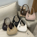 Soft Textured Vegan Leather Crescent Bag