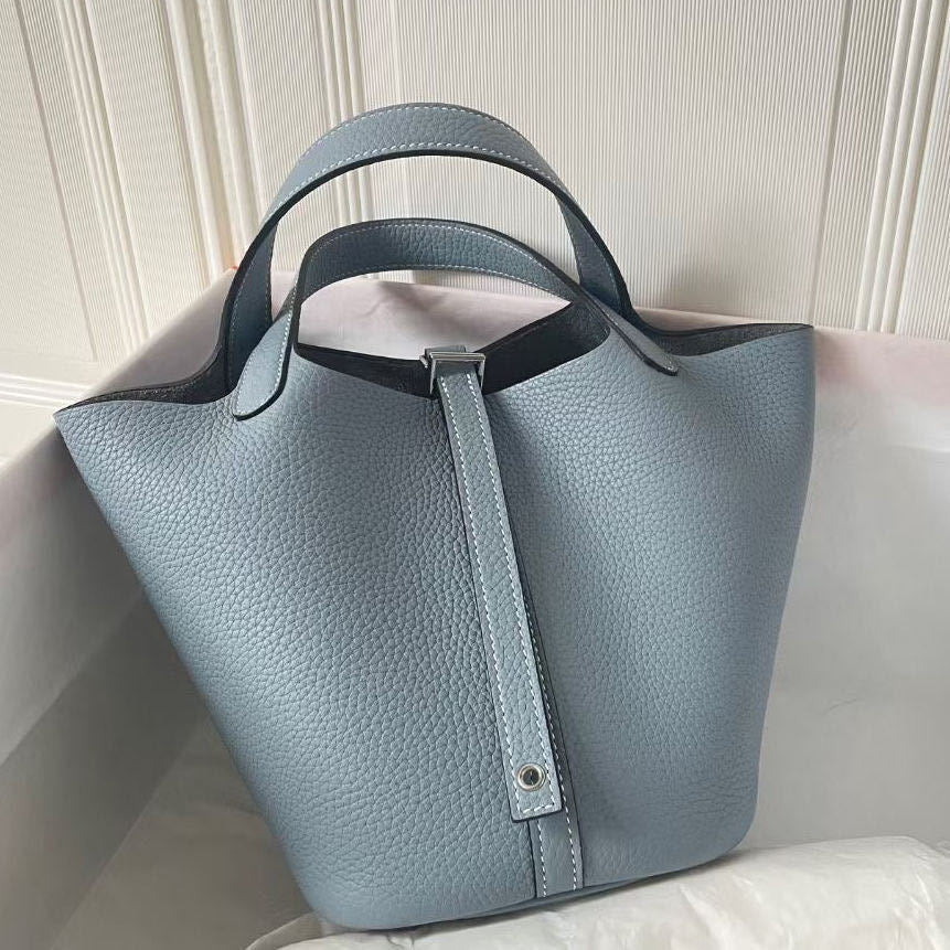 Premium Togo Leather Bucket Handbag