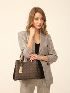 Ladies Embossed Soft Material Tote Handbag