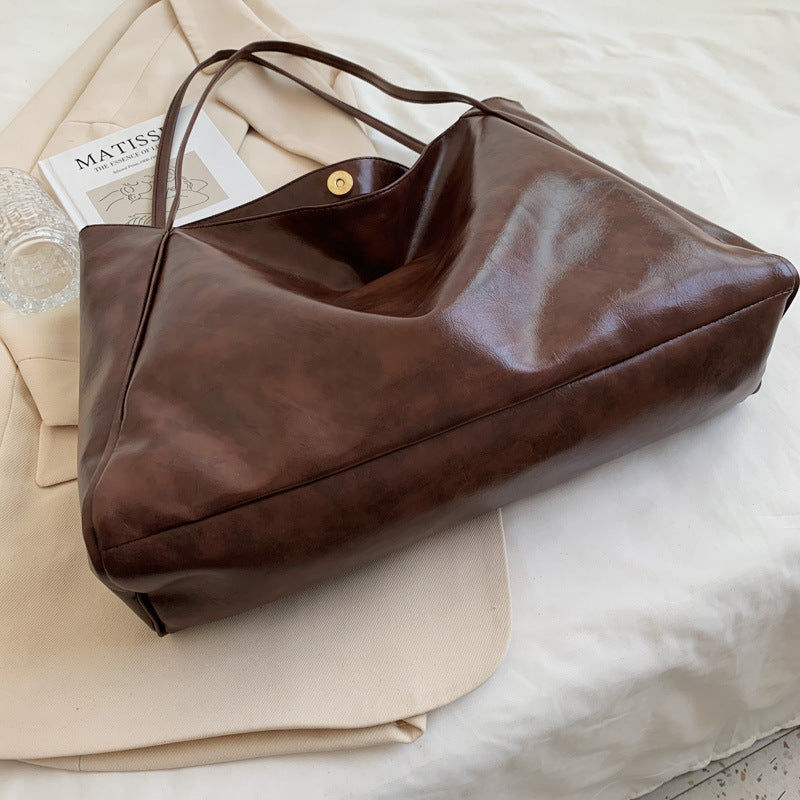Soft Leather Large Capacity Shoulder Tote Bag