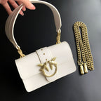 Genuine Leather Quilted Love Birds Crossbody Bag