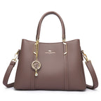 Ladies Soft Leather Tote Crossbody Handbag
