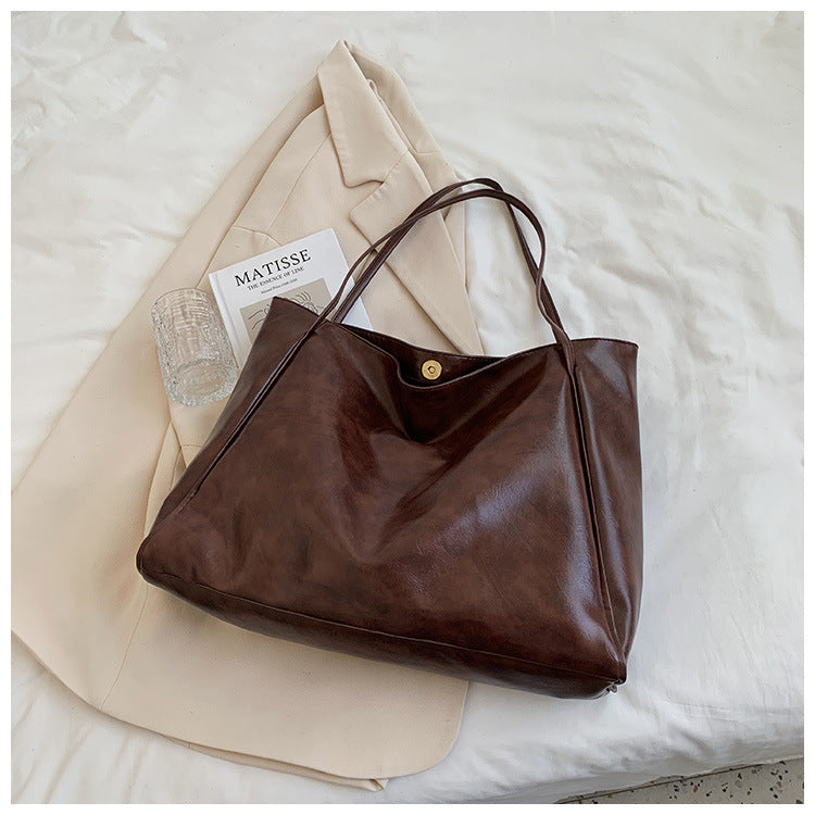 Soft Leather Large Capacity Shoulder Tote Bag