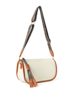 Stylish Canvas Faux Leather Shoulder Crossbody Bag