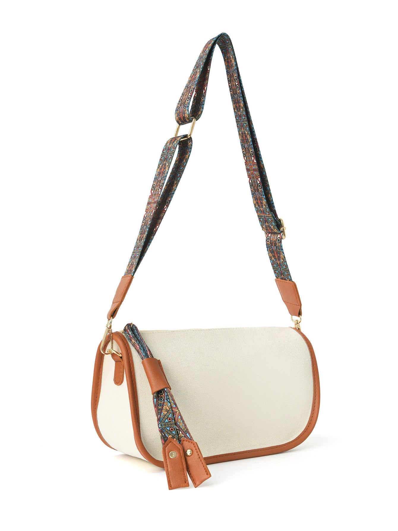 Stylish Canvas Faux Leather Shoulder Crossbody Bag