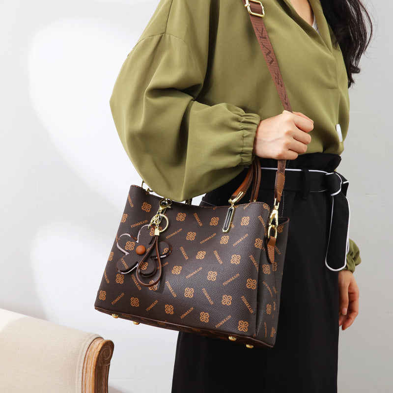 Elegant Patterned Faux Leather Tote Shoulder Bag