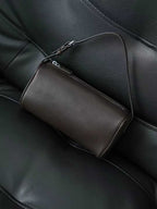Top Grain Leather Cylindrical Crossbody Shoulder Bag