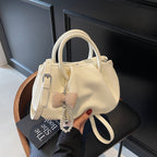 Elegant Pleated Soft Leather Shoulder Handbag