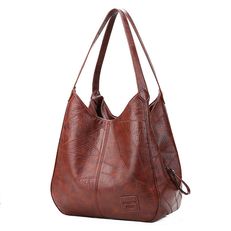 Women's Vintage Soft Leather Shoulder Tote Bag