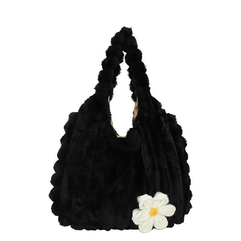 Soft Plush Daisy Tote Bag
