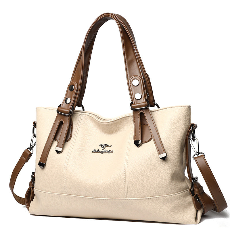 Elegant Soft Leather Large Capacity Shoulder Bag