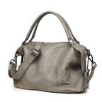 Black Leather Patchwork Shoulder Crossbody Handbag