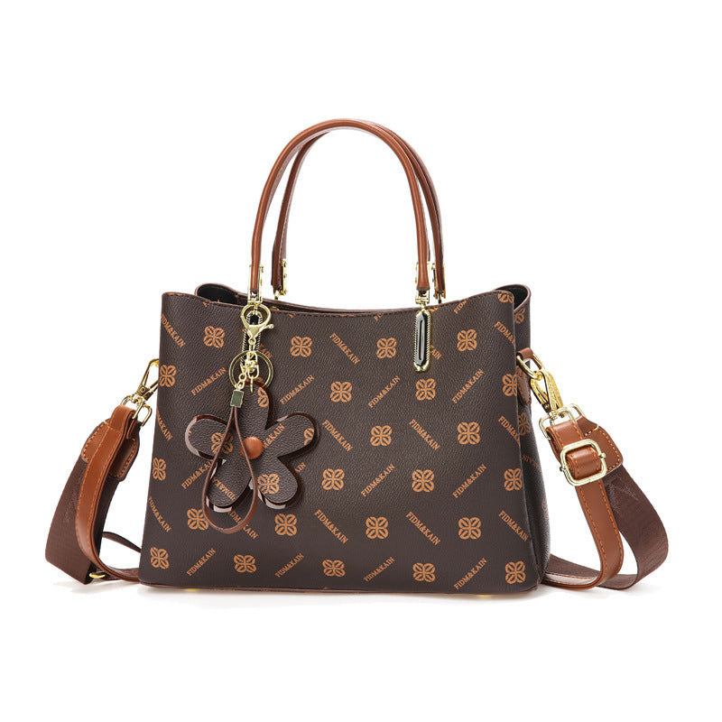 Elegant Patterned Faux Leather Tote Shoulder Bag