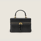 Canvas Leather Mini Box Crossbody Handbag