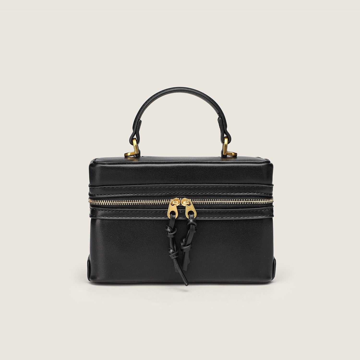 Canvas Leather Mini Box Crossbody Handbag