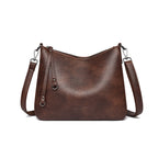 Vintage Faux Leather Commuter Shoulder Bag