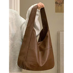 Soft Vegan Leather Large Shoulder Bag
