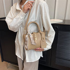 Women's Faux Leather Bucket Shoulder Bag