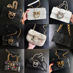 Genuine Leather Quilted Love Birds Crossbody Bag