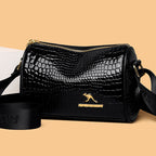 Crocodile Embossed Soft Leather Crossbody Bag