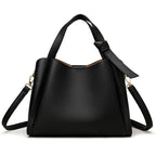 Elegant Soft Leatherette Bucket Crossbody Handbag