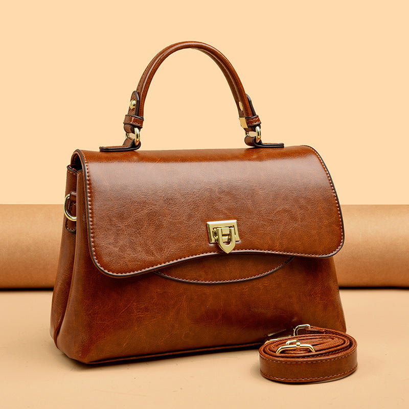 Stylish Black Vegan Leather Crossbody Handbag