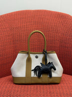 Mini Canvas Leather Garden Tote Handbag