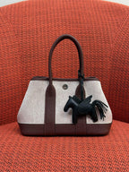 Mini Canvas Leather Garden Tote Handbag