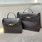 Genuine Leather Woven Tote Crossbody Bag