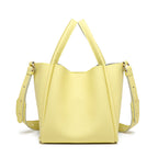 Soft Leather Bucket Crossbody Handbag
