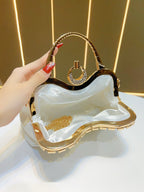 Elegant Pleated Evening Handbag with Crystals