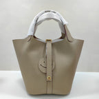 Women's Pebbled Leather Bucket Handbag