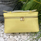 White Croc Embossed Leather Crossbody Bag