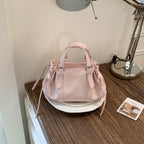 Soft Leather Pleated Handbag Shoulder Crossbody Bag