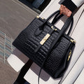 Luxury Leather Crocodile Embossed Women's Tote Handbag