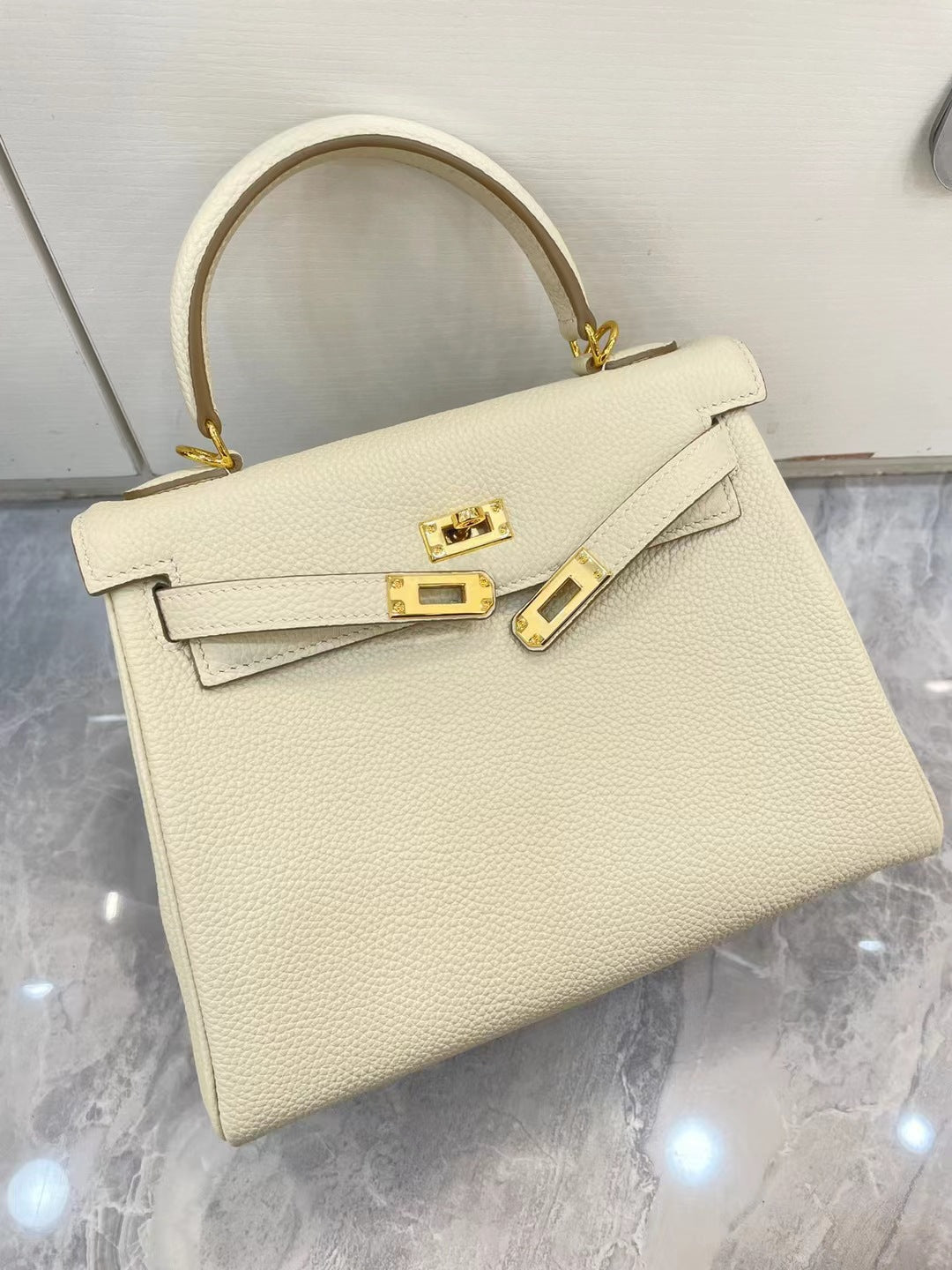 Premium Togo Leather Shoulder Crossbody Bag