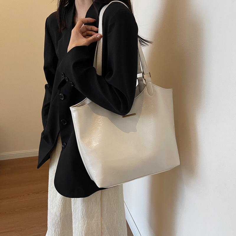 Stylish Soft Leather Large Capacity Tote Bag