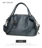 Black Leather Patchwork Shoulder Crossbody Handbag