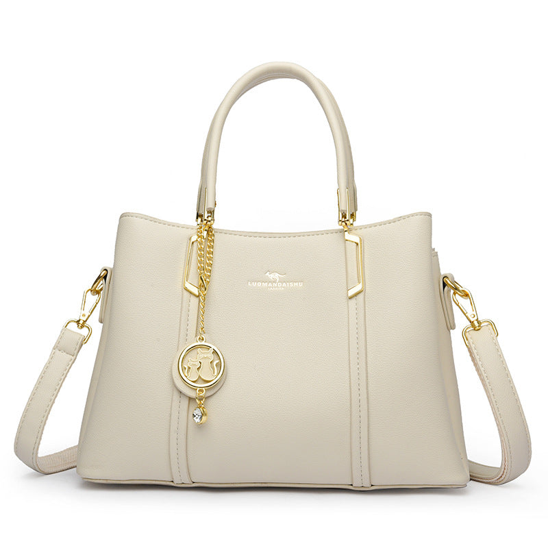 Ladies Soft Leather Tote Crossbody Handbag