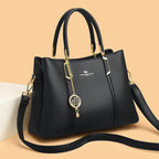 Ladies Soft Leather Tote Crossbody Handbag