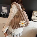 Soft Plush Daisy Tote Bag