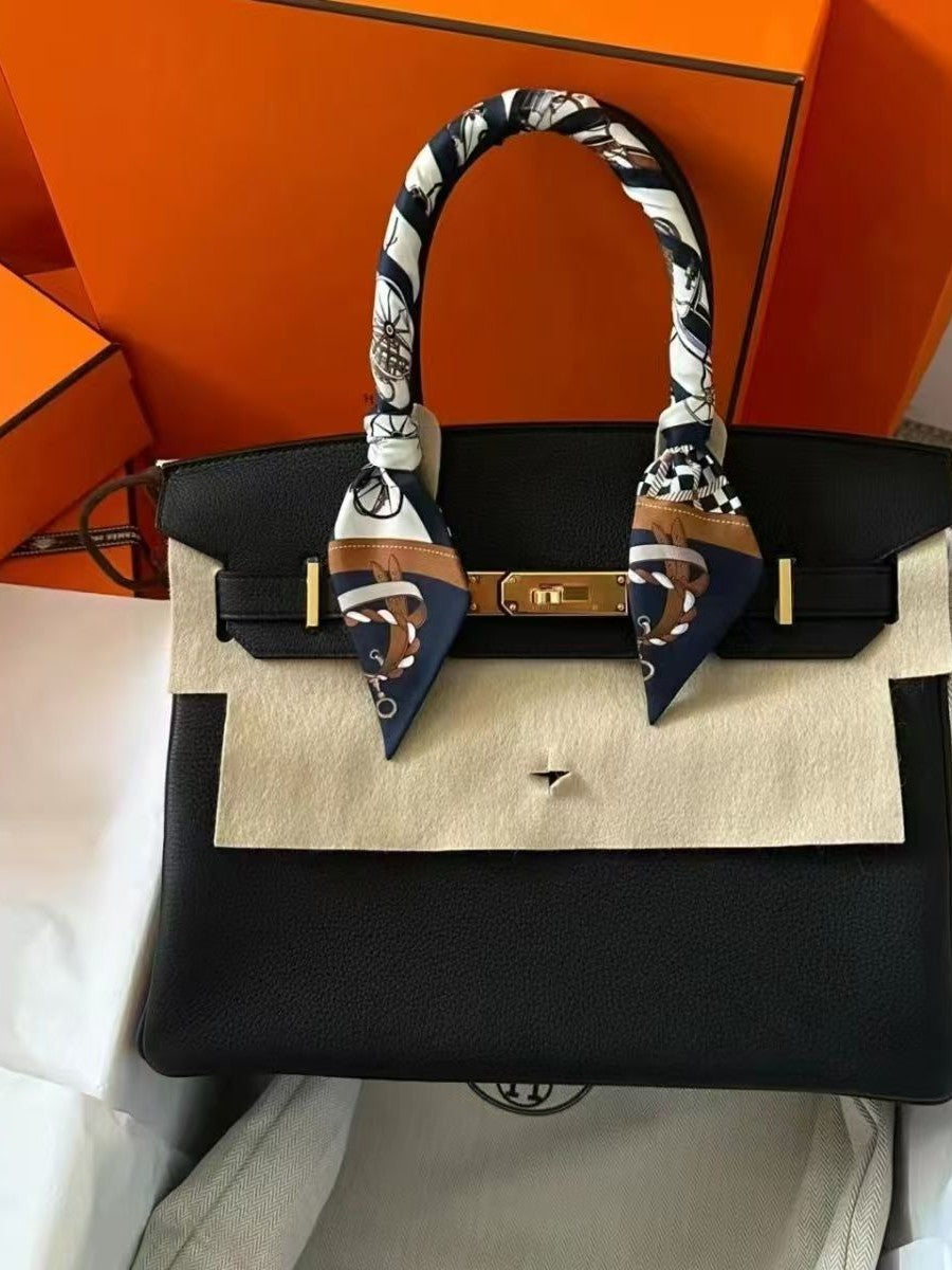 Premium Togo Leather Birkin Style Handbag