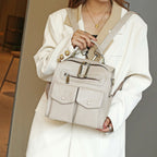 Lambskin Multi-functional Casual Backpack Handbag
